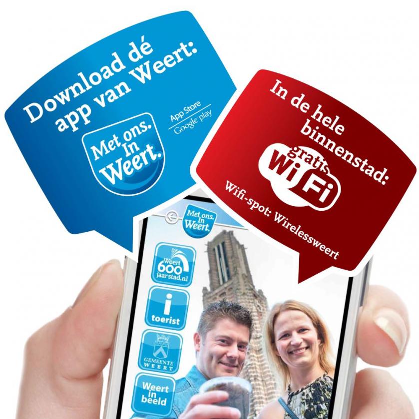 Stads-app en gratis WiFi in binnenstad Weert